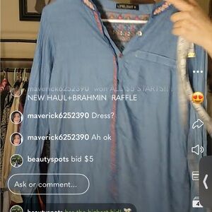 Blue Denim Shirt with Red Trim